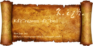 Könyves Ábel névjegykártya